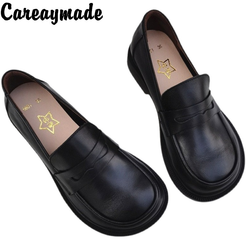 Leather Work Heels - Careaymade-Áo Khoác Trơn Trượt Trên Giày