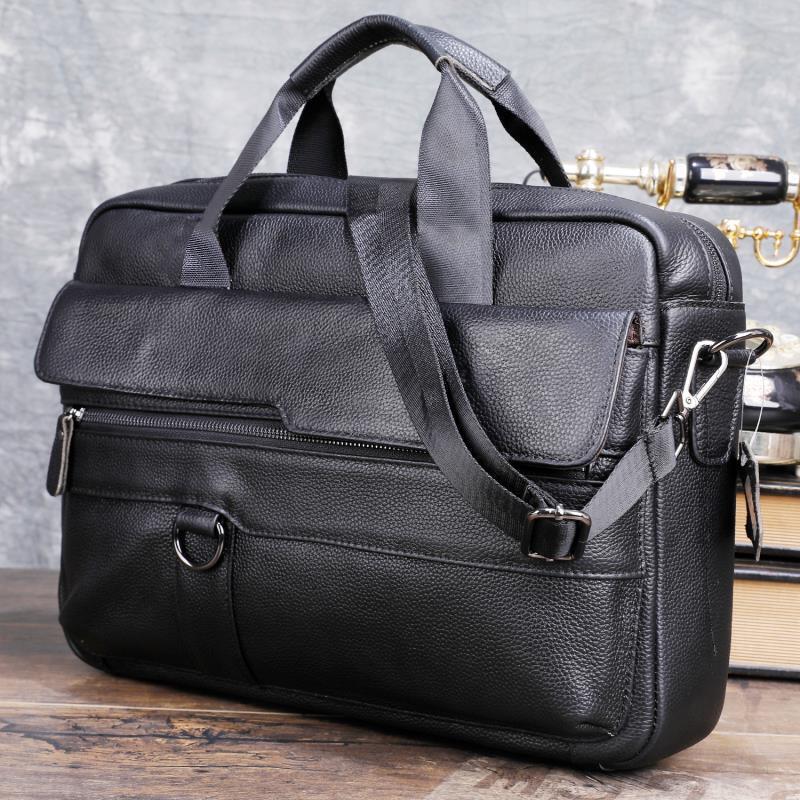 Leather Work Handbag - Lớn Nam Da Thật Chính Hãng