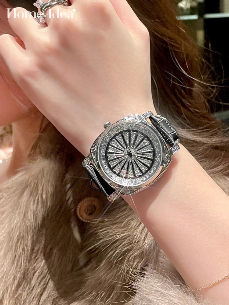 Leatherwork Ideas - Fashion Women Shiny Diamonds Quartz Watch