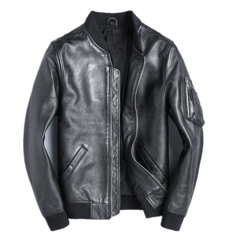 Leather Work Jacket - YR!Free shipping.wholesales.Brand new classic Ma-1 air