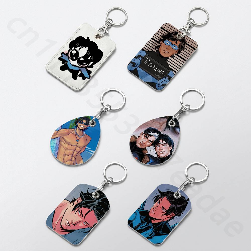 Leather Work Leather - Cute D-Dick Grayson Holder Keychain For