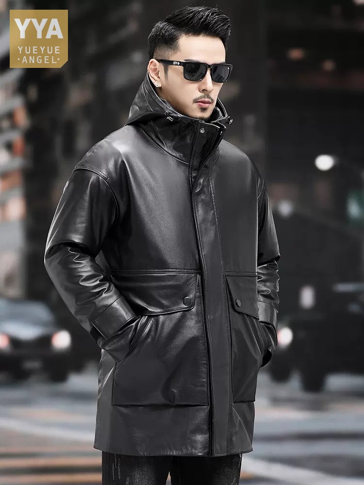 Leather Work Jacket With Hood - Mùa Đông Nam Ấm Làm Việc