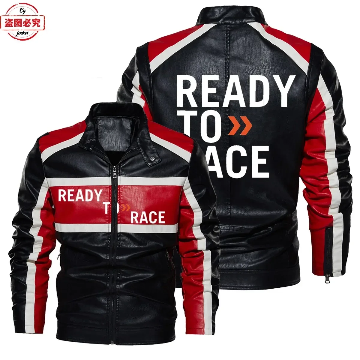 Ready To Race Logo Printed Off - đánh giá và giá Leather Work Jacket With Hood