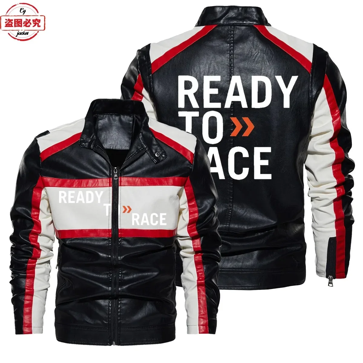 Ready To Race Logo Printed Off - đánh giá và giá Leather Work Jacket With Hood