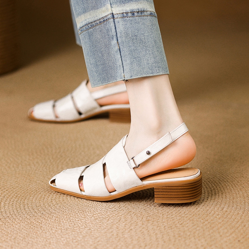NEW Summer Women Sandals Genui - đánh giá và giá Leather Work Heels