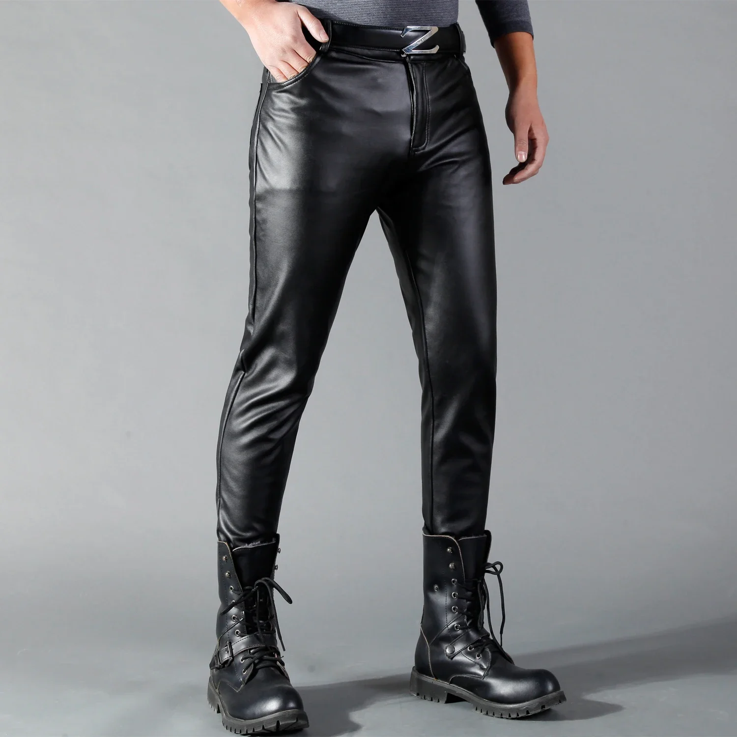 Men's Leather Pants Skinny Fit - đánh giá và giá Leather Work Pants