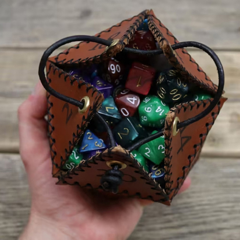 New Leather D20 Dice Bag Polyg - đánh giá và giá Leatherwork Ideas
