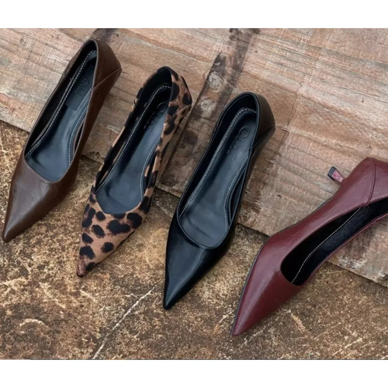 2024 Women Sexy High Heels Bur - đánh giá và giá Leather Work Heels
