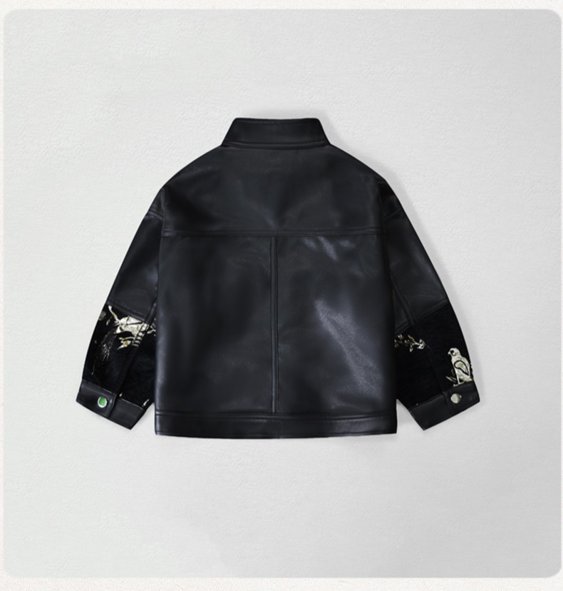 Gentleman Kids Embroidery Moto - đánh giá và giá Leather Work Jacket