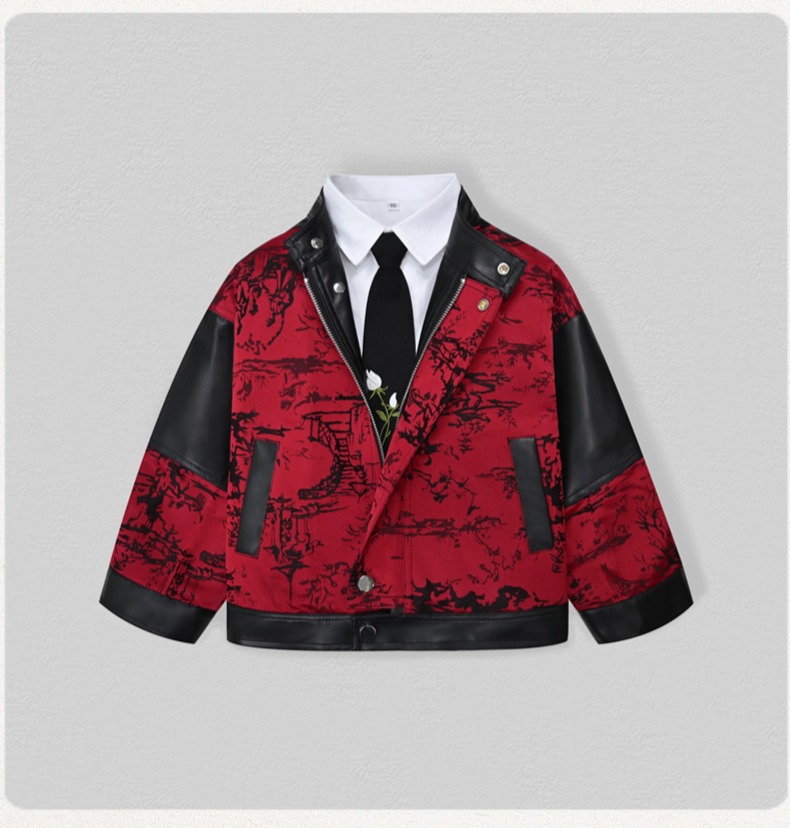 Gentleman Kids Embroidery Moto - đánh giá và giá Leather Work Jacket