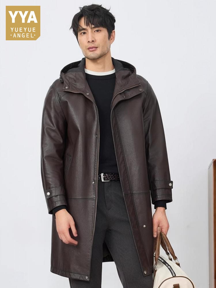 Fashion Mens Autum New Hooded  - đánh giá và giá Leather Work Jacket With Hood