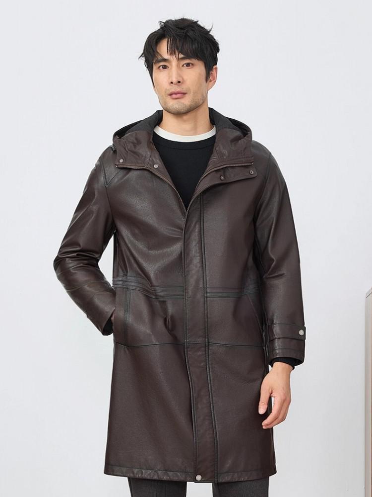 Fashion Mens Autum New Hooded  - đánh giá và giá Leather Work Jacket With Hood