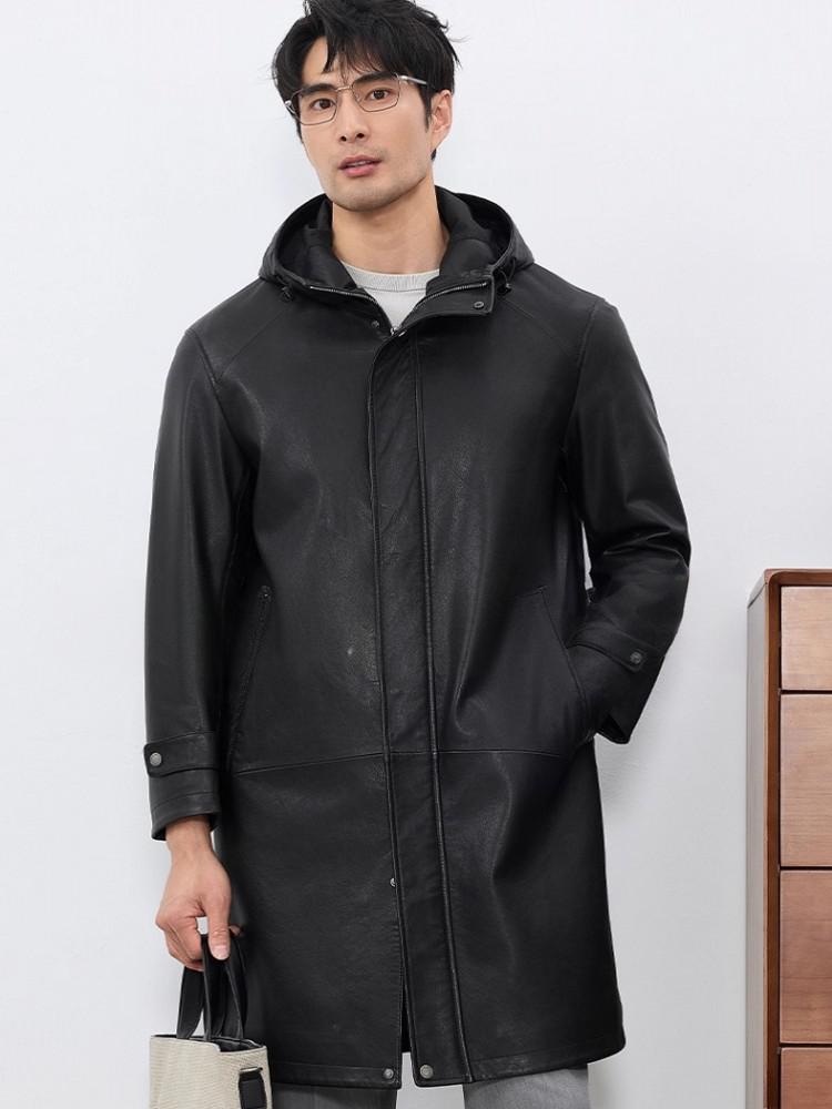 Fashion Mens Autum New Hooded  - đánh giá và giá Leather Work Jacket With Hood
