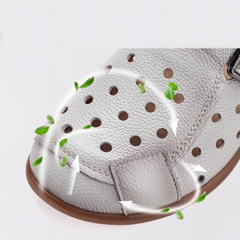 New Cow Leather Low Heel Sanda - đánh giá và giá Leather Work Heels