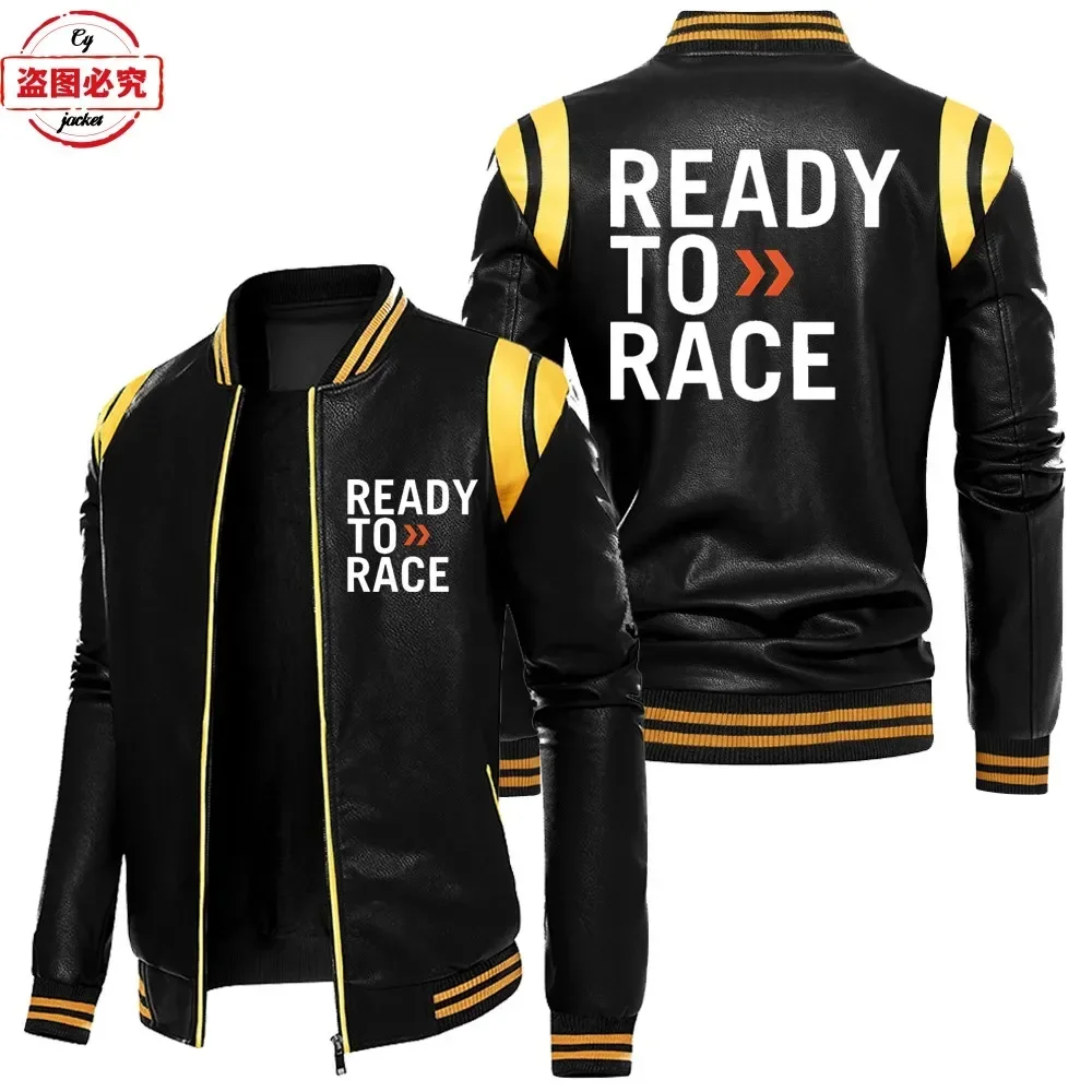 Ready To Race Logo Printed Off - đánh giá và giá Leather Work Jacket With Hood