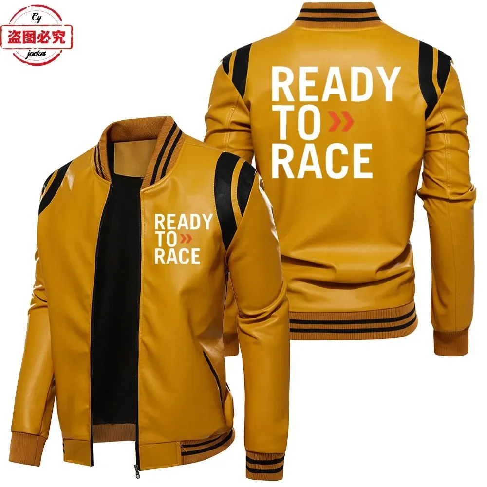 Ready To Race Logo Printed Off - đánh giá và giá Leather Work Jacket With Hood