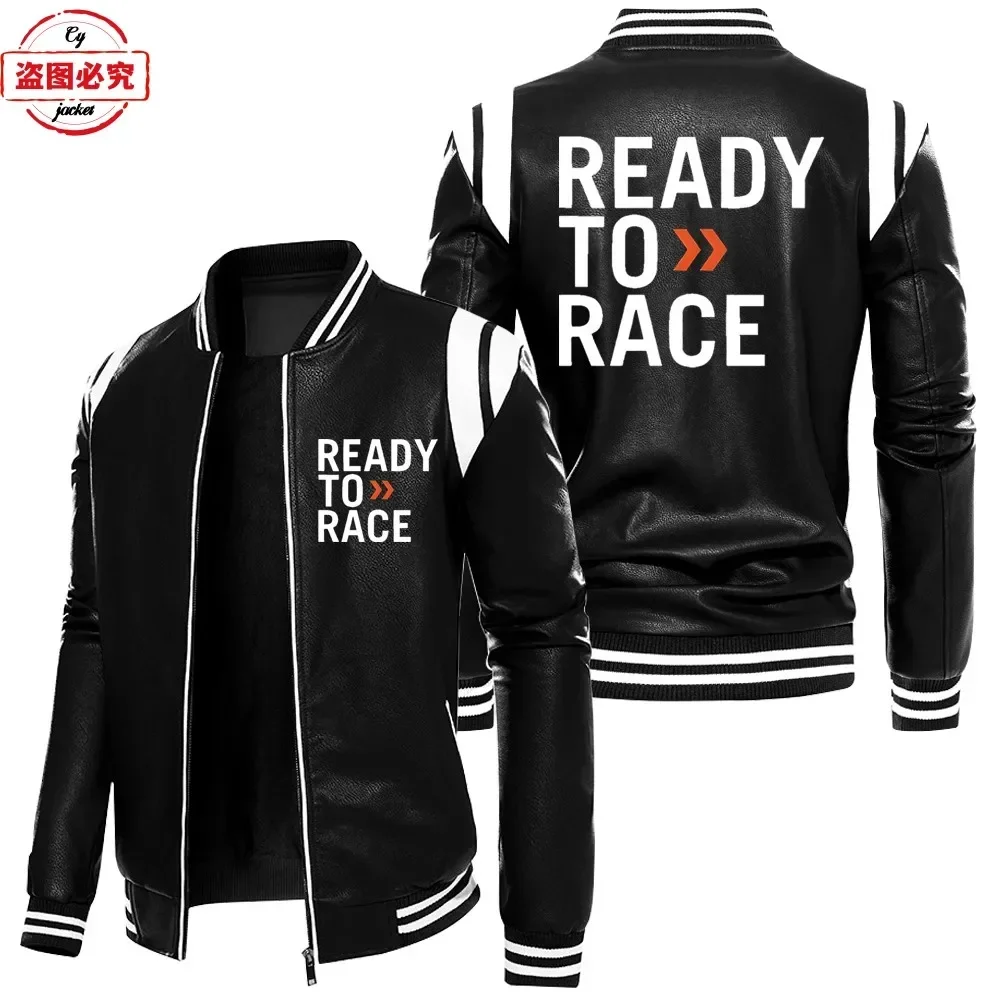 Ready To Race Logo Printed Off - đánh giá và giá Leather Work Jacket With Hood