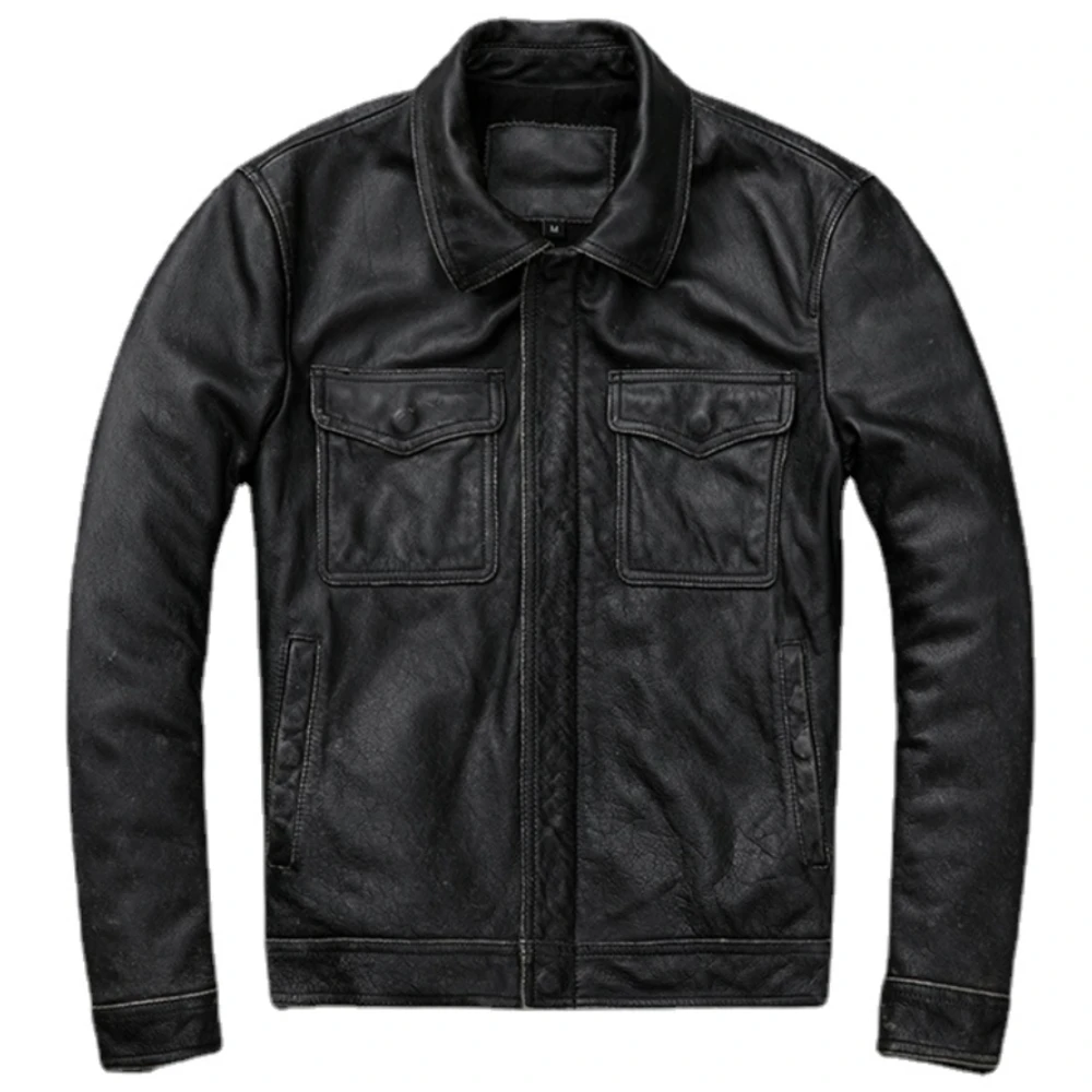 Vintage Brown Red Genuine Leat - đánh giá và giá Leather Work Jacket