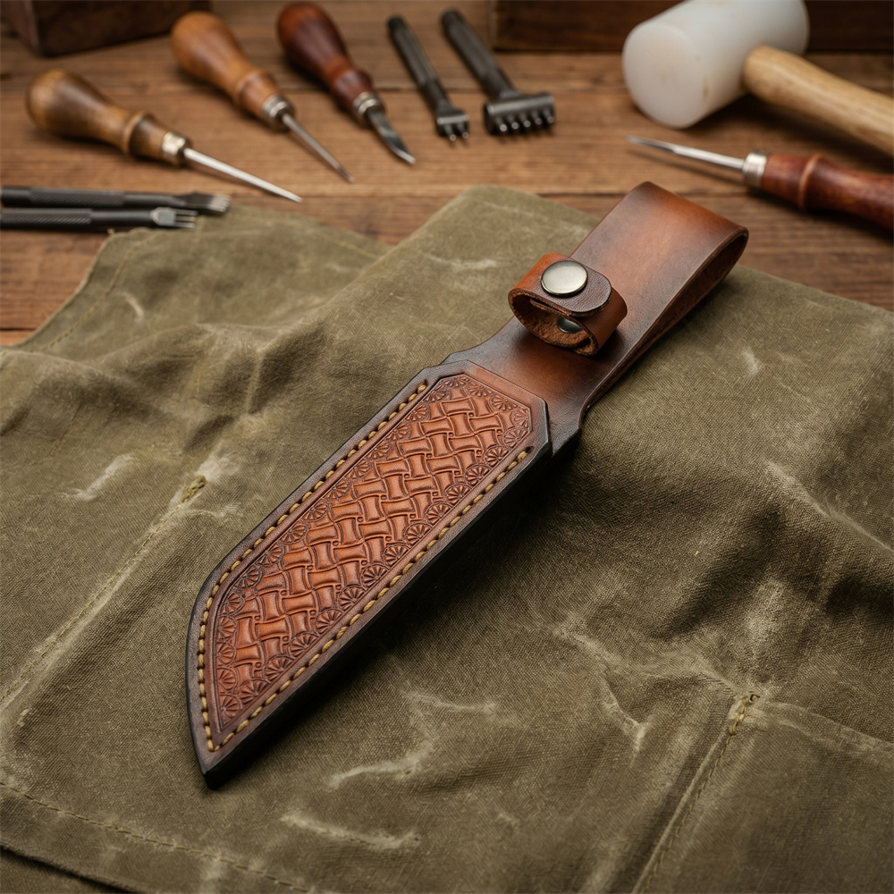Brown Hand-embossed Leather Fi - đánh giá và giá Leather Work Leather