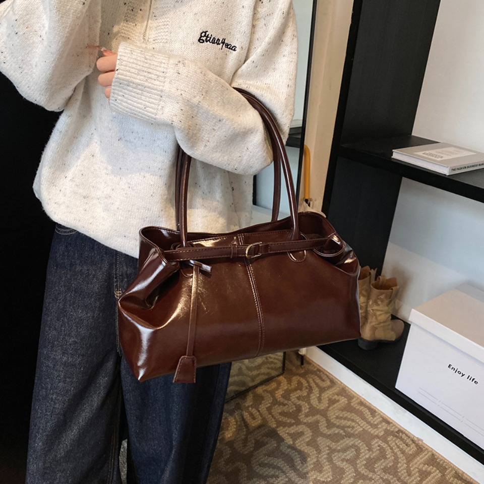Winter Oil PU Leather Hobo Han - đánh giá và giá Leather Work Handbag