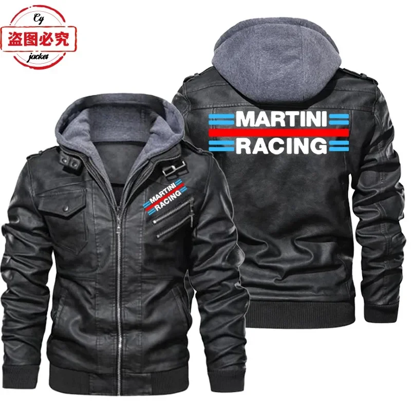 Martini Racing Logo Printed Ra - đánh giá và giá Leather Work Jacket With Hood