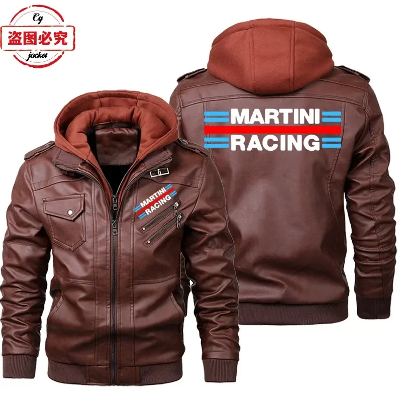 Martini Racing Logo Printed Ra - đánh giá và giá Leather Work Jacket With Hood