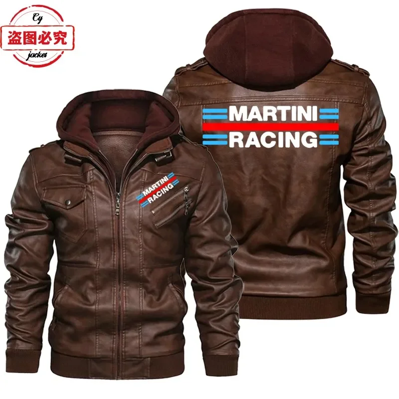 Martini Racing Logo Printed Ra - đánh giá và giá Leather Work Jacket With Hood