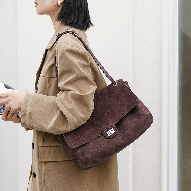 Genuine Suede Leather Underarm - đánh giá và giá Leather Work Handbag