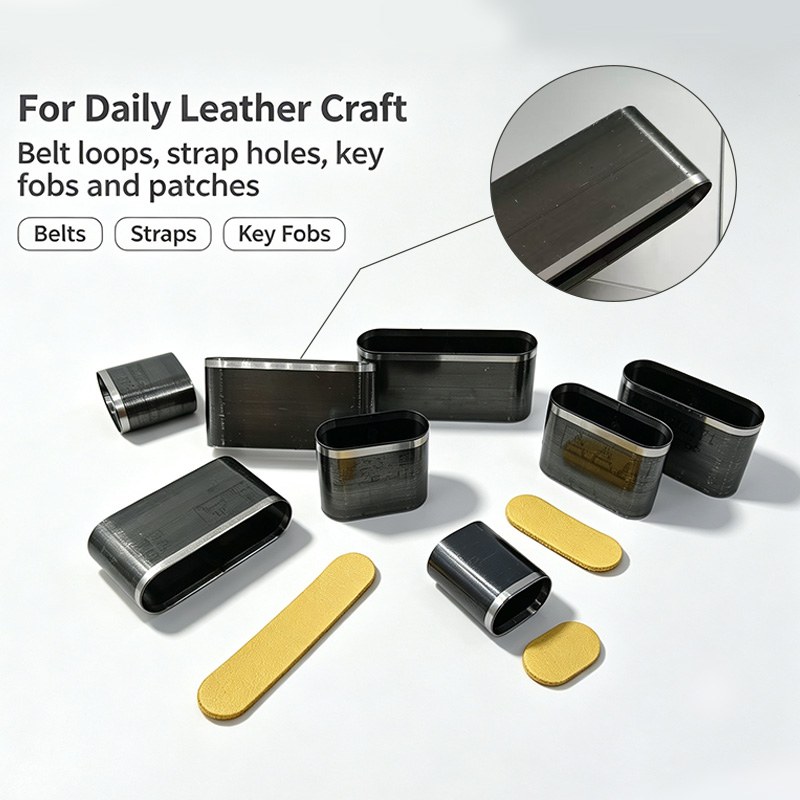 B00023 Set of 8 Sizes Ellipse  - đánh giá và giá Leather Stamp Set
